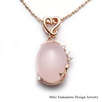 【山本美樹】粉紅之愛 粉晶玫瑰金項鍊(送高級珠寶盒)