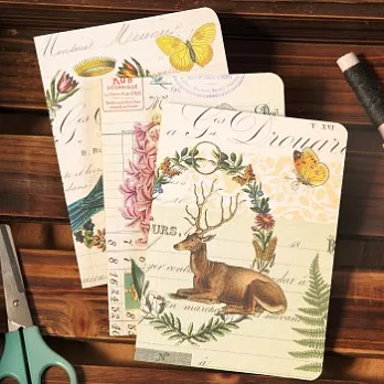 Cavallini_3 Mini Notebooks迷你筆記本組(野生動植物)