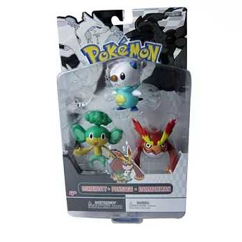 神奇寶貝 超級願望系列(造型公仔-三入組)達摩狒狒、水水獺、花椰猴