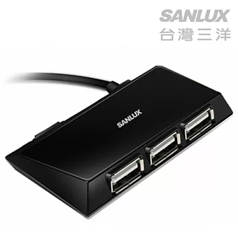 SANYO三洋4埠時尚高傳輸USB 2.0集線器(鏡面黑)