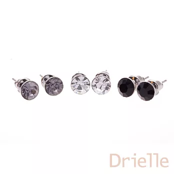 Drielle朵艾莉-閃閃鑽飾簡約耳環(6入)