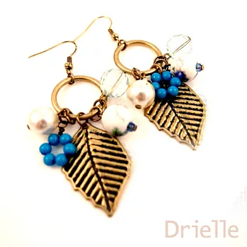 Drielle朵艾莉-異國風古銅金色葉子垂墜耳環
