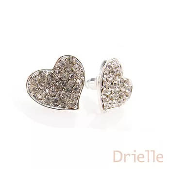 Drielle朵艾莉-亮鑽鑲飾愛心造型耳環