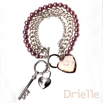Drielle朵艾莉-珍珠鎖鏈鎖匙手鍊