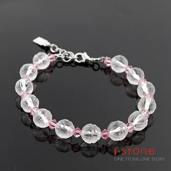 石頭記 水晶蓮花手鍊粉晶+白水晶
