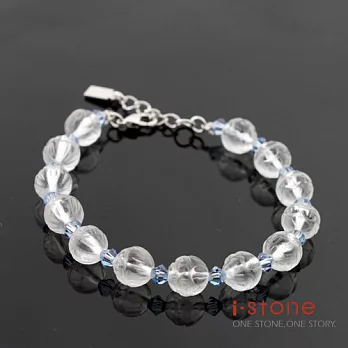 石頭記 水晶蓮花手鍊白水晶+藍水晶