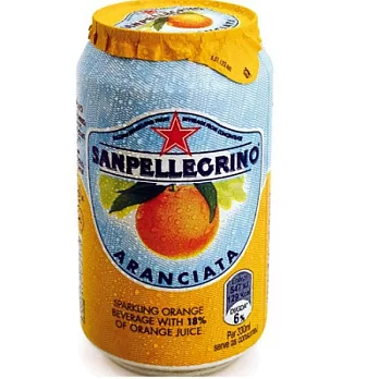 《S.Pellegrino》聖沛黎洛氣泡水果飲料-甜橙口味(330mlx6瓶)