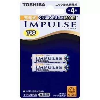 東芝低自放4號充電電池800mAh_2入(TNH-4A 2P)