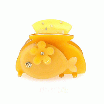 【Haface髮飾】可愛卡通珍珠魚 鯊魚夾(黃色)
