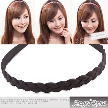 【Angel Rena】維多莉亞髮辮造型髮箍-深咖啡
