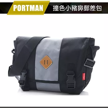 PORTMAN 撞色小豬鼻郵差包PM1228818科技灰