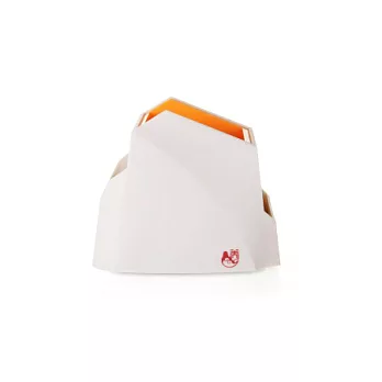 峻峰造型筆筒-白+橘