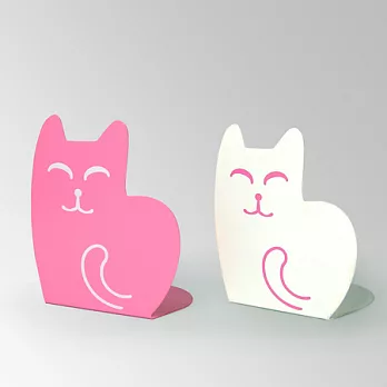 【ABEL】粉嫩小喵書擋(白/粉)