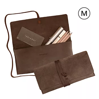 labrador 麂皮筆袋 M麂褐