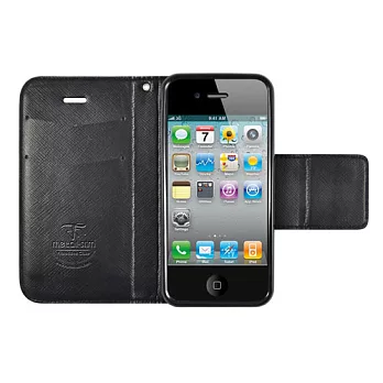 Metal-Slim Apple iPhone 5書本式側翻皮套黑
