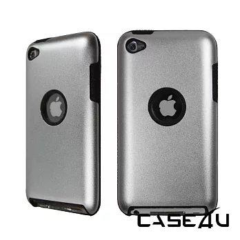 [CASE4U] Apple iPod Touch 4 金屬矽膠保護殼銀色