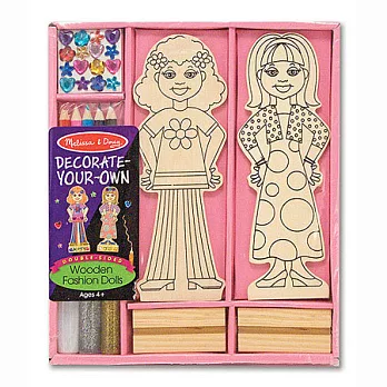 美國 Melissa ＆ Doug 親子美勞 DIY- 木製彩繪娃娃組