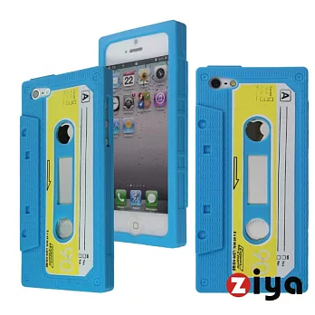 [ZIYA] iPhone 5 矽膠保護套-錄音帶造型淡藍