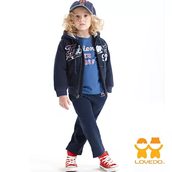 【LOVEDO-艾唯多童裝】運動寶貝 Friend92連帽運動套裝(藍)105藍色