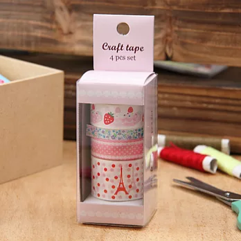 優雅圓點巴黎野餐紙膠帶(4P)