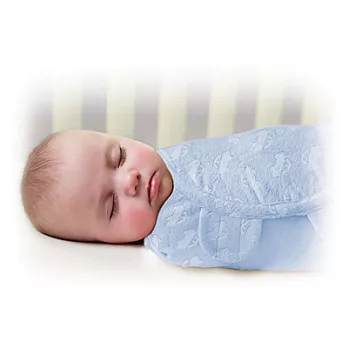美國 Summer Infant -SwaddleMe 嬰兒包巾 【粉藍 - 絨布厚款, 小號】- 可調式懶人包巾粉藍
