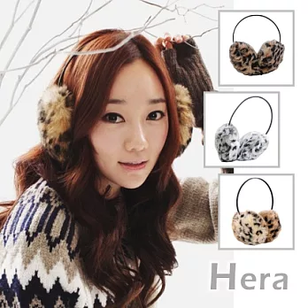 【Hera】時尚絮語 秋冬保暖豹紋造型耳罩(白底豹紋)
