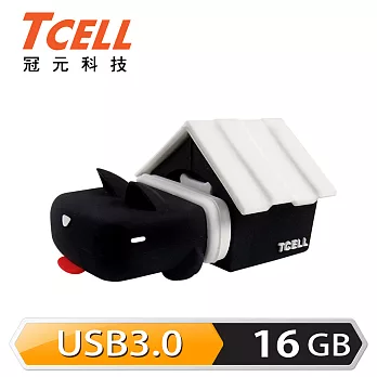 TCELL冠元 USB3.0 16GB 黑白卓別林 (Home狗屋隨身碟)黑白卓別林