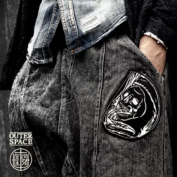 OUTERSPACE 拼接死神哈倫褲37黑