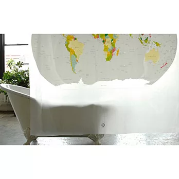 【賽先生科學工廠】霧面/世界地圖浴簾(英文版)