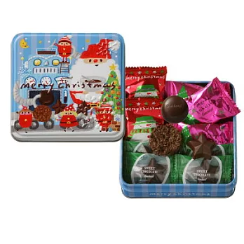 [日本進口]綜合巧克力造型鐵盒(藍色)