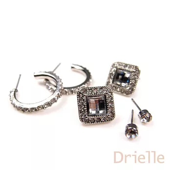 Drielle朵艾莉-古典鑲嵌造型耳環(6入)