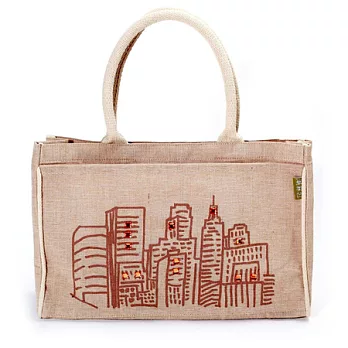 【KK Jute Bag 潮麻包】城市都會印象-肩背包