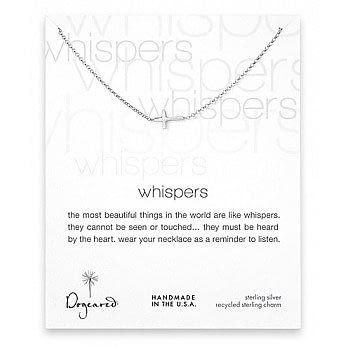 【Dogeared】美國品牌Whispers祈願925純銀項鍊~優雅十字架925純銀 16英吋