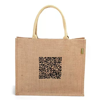 【KK Jute Bag 潮麻包】QR code 包-手提/肩背二用包