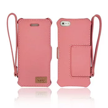 Kalo 卡樂創意 熱定型側掀站立皮套for iPhone5(粉紅色)