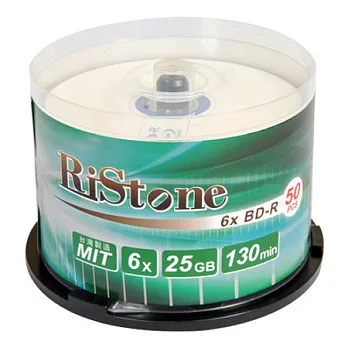 RiStone 日本版 A+ 藍光 Blu-ray 6X BD-R 25GB 燒錄片x 50P布丁桶