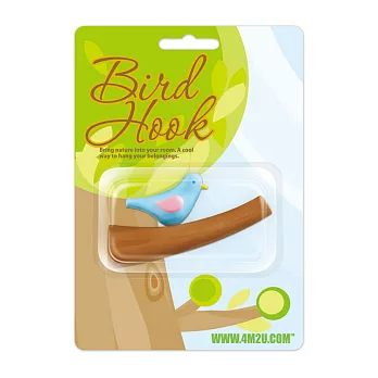 趣味小鳥造型掛勾(粉藍色)