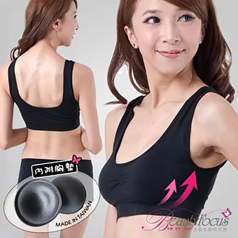BeautyFocus日夜著用無痕美波U背美胸衣(2412)-黑色M黑色