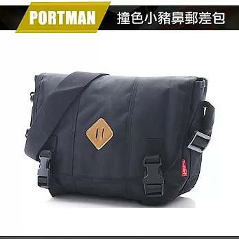 PORTMAN 撞色小豬鼻郵差包PM1228818淡定黑