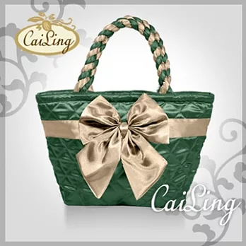 【CaiLing】絢麗配色水餃曼谷包◆綠金綠色