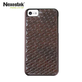 Nexestek iPhone 5/5s頂級名牌皮革編織款手機保護殼 (咖啡棕色)咖啡棕色