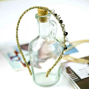 [Bling Q]珠光亮澤脫俗質氛水晶髮圈(3色)晶亮黑