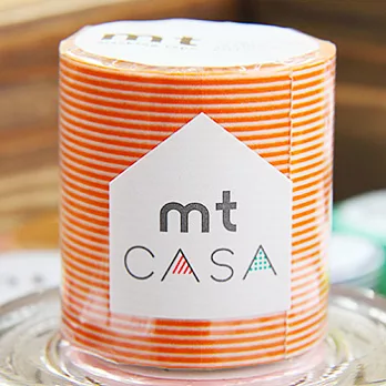 日本mtCASA寬版和紙膠帶(橙色直紋)(50mmx10m)