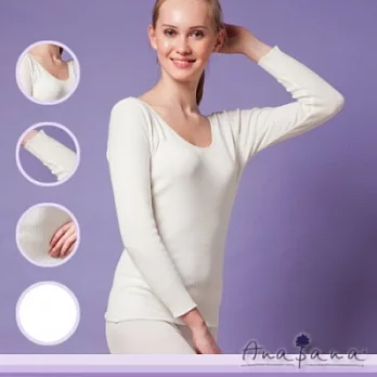 【Anapana】有機棉保暖百搭長袖M喜悅白