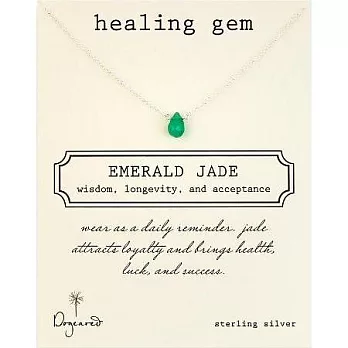 【Dogeared】美國品牌Healing Gem祈願誕生石925純銀項鍊~翡翠玉石925純銀 16英吋