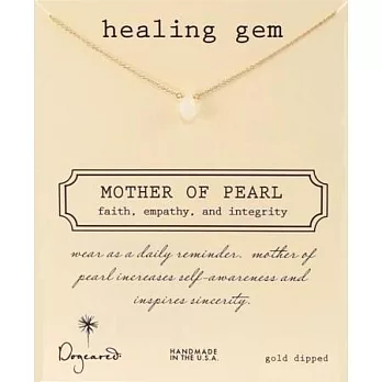【Dogeared】美國品牌Healing Gem祈願誕生石K金項鍊~珍珠母貝K金黃 16英吋
