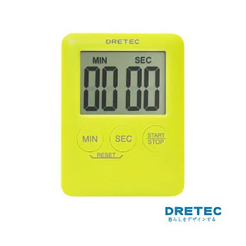 【日本DRETEC】Pocket 口袋型迷你計時器-黃綠色