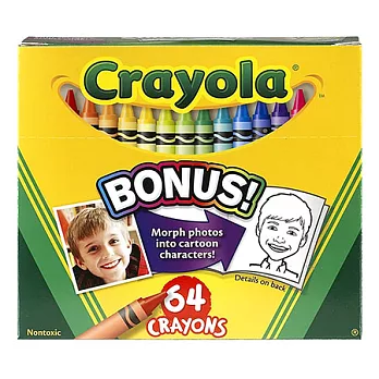 【美國Crayola】64色蠟筆組-內含削鉛筆器