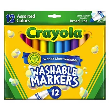 【美國Crayola】12色易清洗粗頭彩色筆