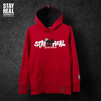 STAYREAL [ShadoW!] 定番帽T - 黑標潮流版XS紅色